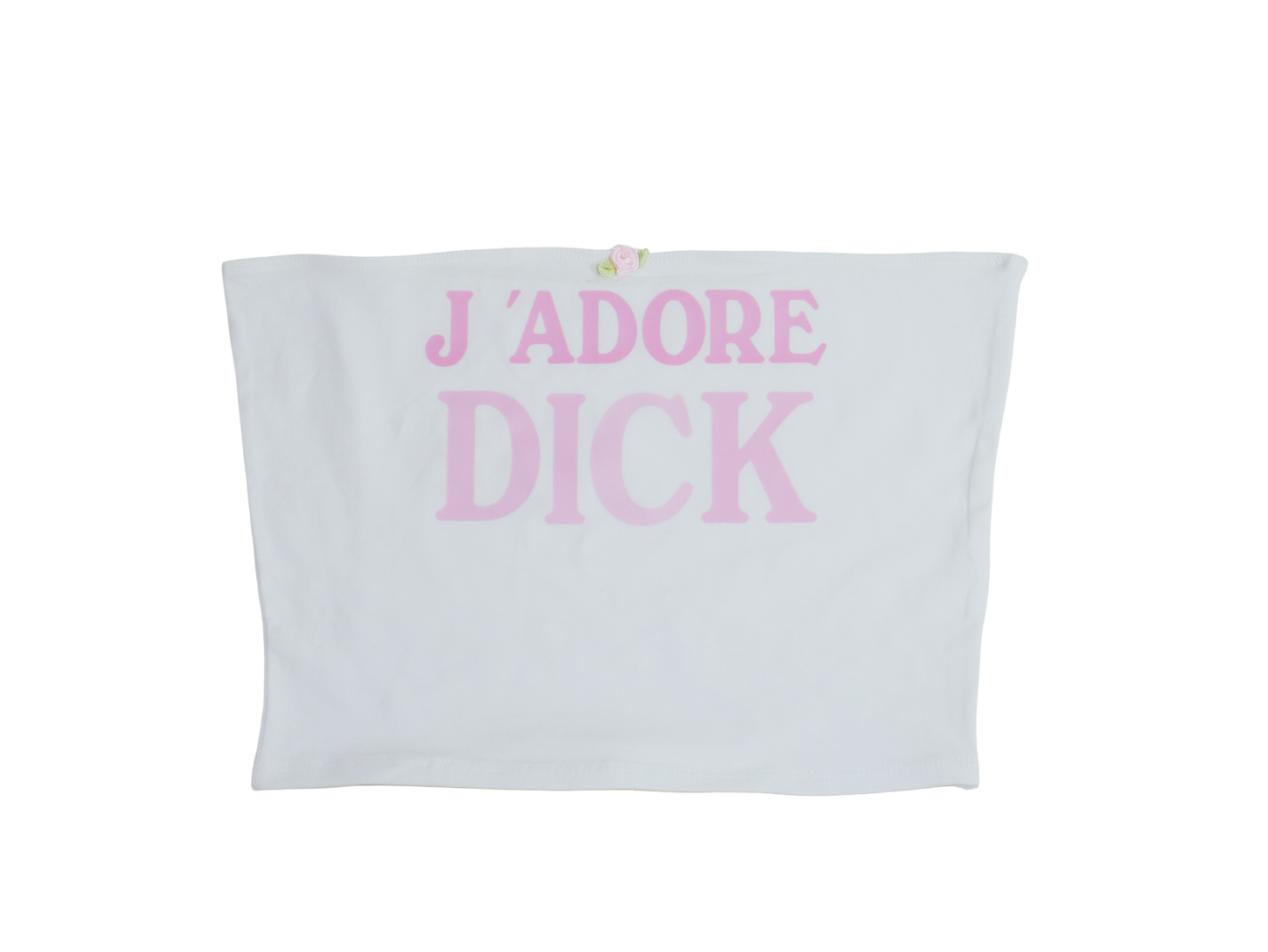 J'adore Dick white crop top