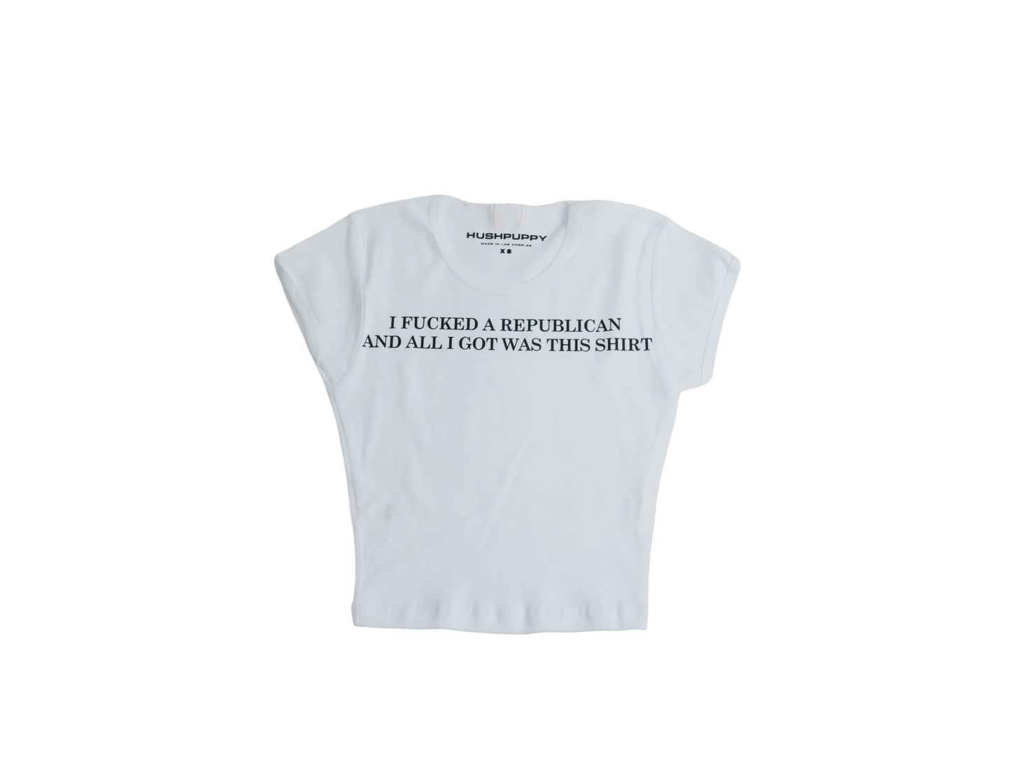 I FKD A REP white crop tee