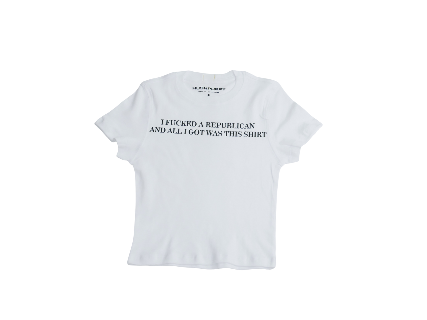 I FKD A REP white crop tee