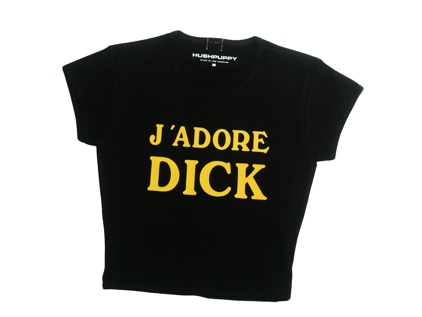 J'adore Dick black crop tee