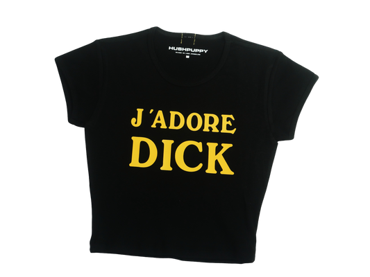 J'adore Dick black crop tee