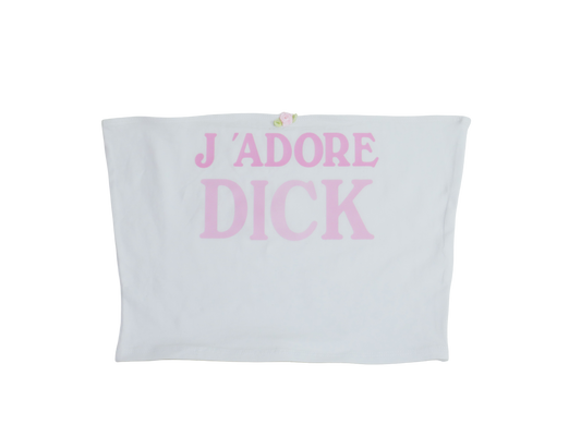 J'adore Dick white crop top